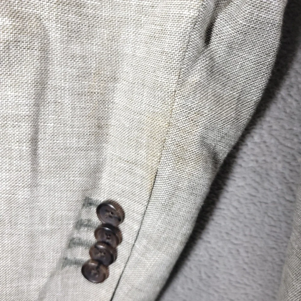 Banana Republic Blazer Mens 46R Gray Linen Cotton Tailored Fit Sport Coat Jacket